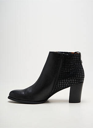 Botine/ghete țesătură satinată toc de 7 la 9 cm negru MAM'ZELLE femeie