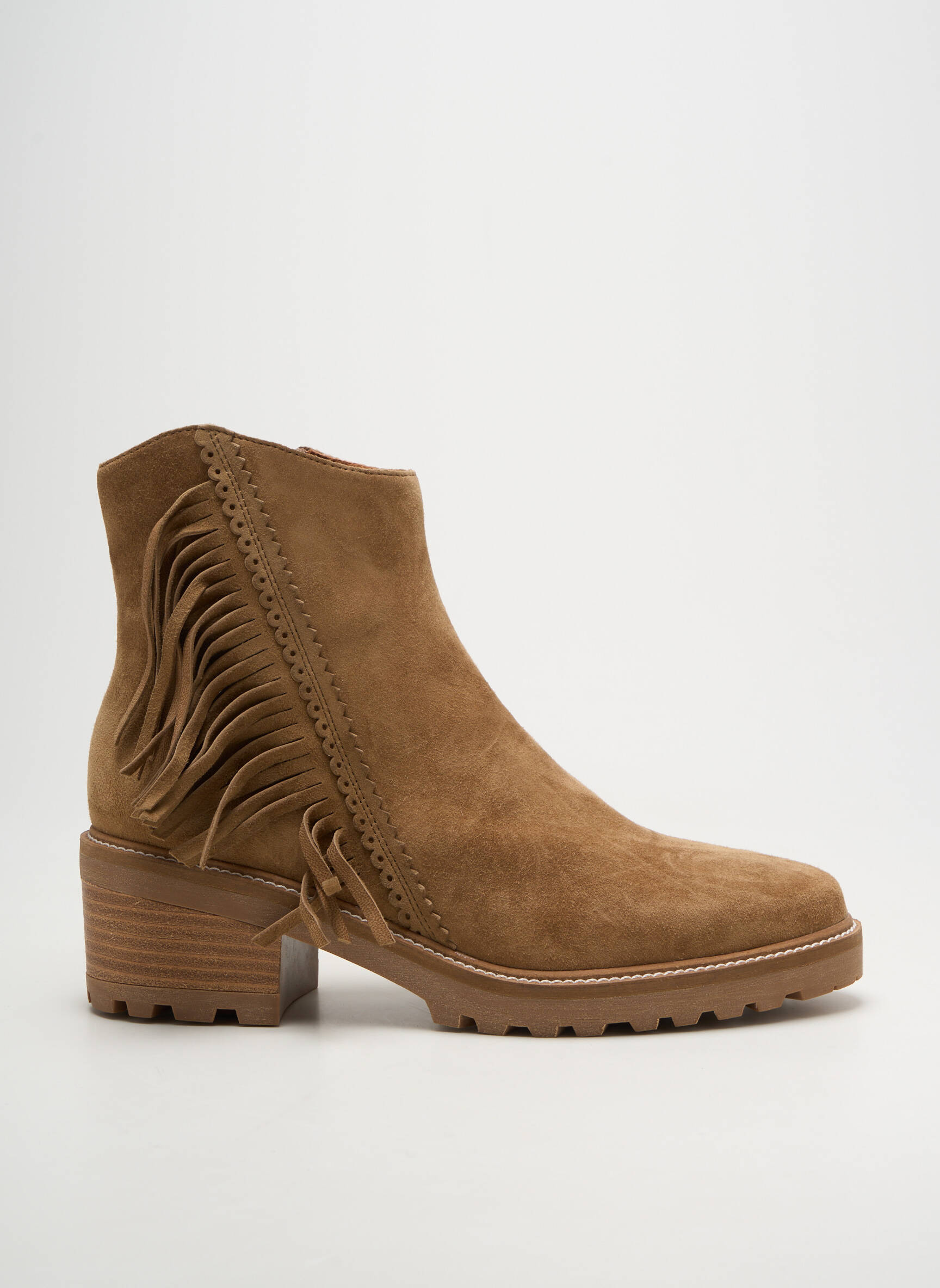 Botine/ghete toc pătrat toc de 4 la 6 cm bej MAM'ZELLE femeie
