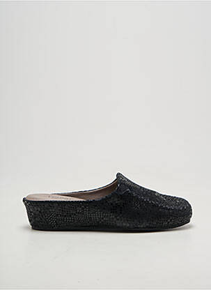 Mulete/saboți țesătură satinată toc de 4 la 6 cm negru HELLER femeie