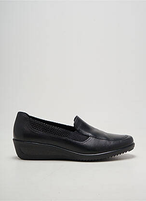 Mocasini țesătură satinată toc de 4 la 6 cm negru ARA femeie