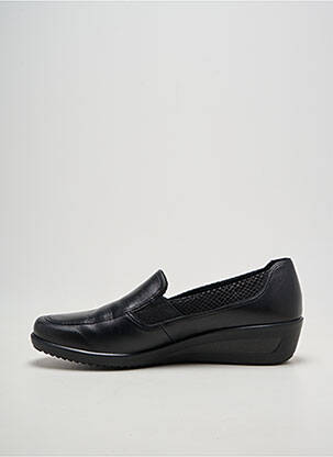 Mocasini țesătură satinată toc de 4 la 6 cm negru ARA femeie