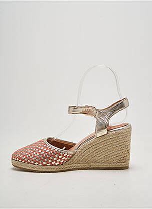 Espadrile țesătură satinată toc de 7 la 9 cm auriu EMILIE KARSTON femeie