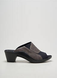 Mulete/saboți țesătură satinată toc de 4 la 6 cm negru ROMIKA femme