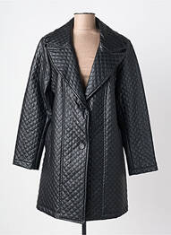 Palton lung croială dreaptă fără glugă negru VETISTYLE femme
