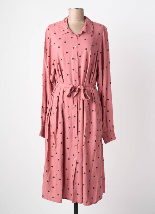 Rochie midi imprimeu fantezie mâneci lungi roz ZHENZI femme