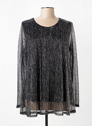 Top croială fluidă mâneci lungi negru VETISTYLE femeie