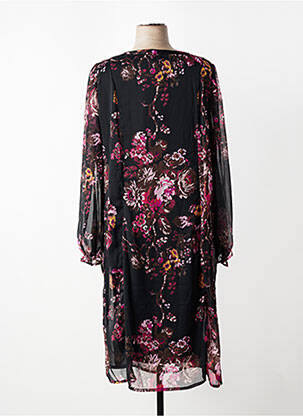 Rochie midi imprimeu floral mâneci lungi negru ZHENZI femeie