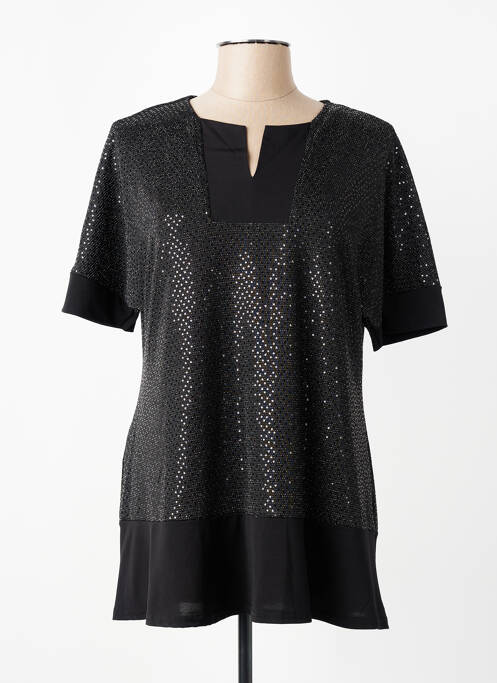 Tunică mâneci scurte croială fluidă negru VETISTYLE femme