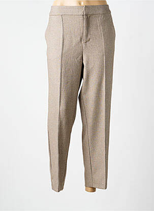 Pantalon 7/8 talie cu cleme talie joasă bej KAFFE femeie