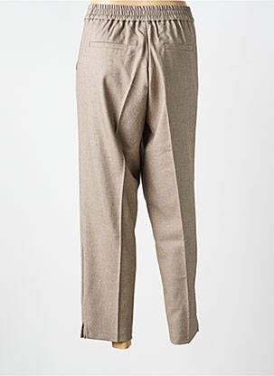 Pantalon 7/8 talie cu cleme talie joasă bej KAFFE femeie