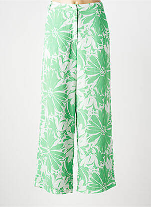 Pantalon larg țesătură poplin mărime normală verde MD'M femeie