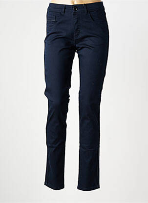 Pantalon slim țesătură poplin mărime normală albastru PARA MI femeie