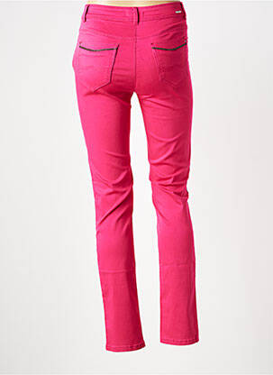 Pantalon slim țesătură poplin mărime normală roz DIANE LAURY femeie