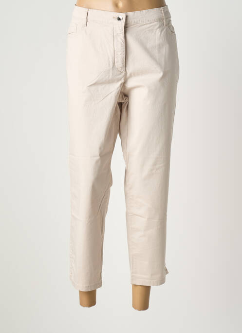Pantalon 7/8 țesătură poplin mărime normală bej BETTY BARCLAY femme