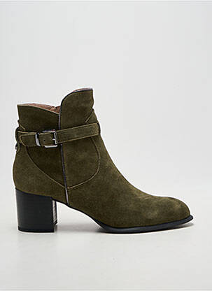 Botine/ghete vârf ascuțit toc de 4 la 6 cm verde EMILIE KARSTON femeie