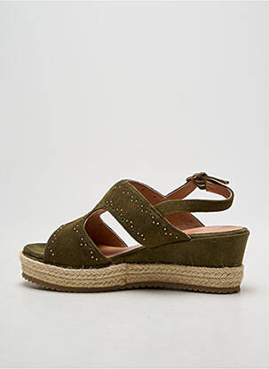 Espadrile țesătură satinată toc de 4 la 6 cm verde EMILIE KARSTON femeie