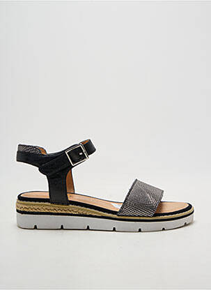 Sandale/pantofi decupați țesătură satinată toc plat până la 3 cm negru EMILIE KARSTON femeie