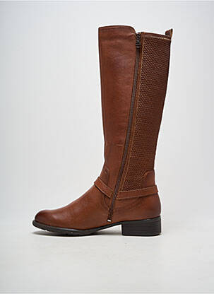 Cizme țesătură satinată toc plat până la 3 cm maro TAMARIS femeie
