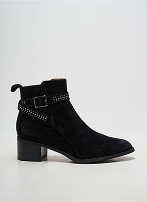 Botine/ghete țesătură satinată toc de 4 la 6 cm negru MAM'ZELLE femeie