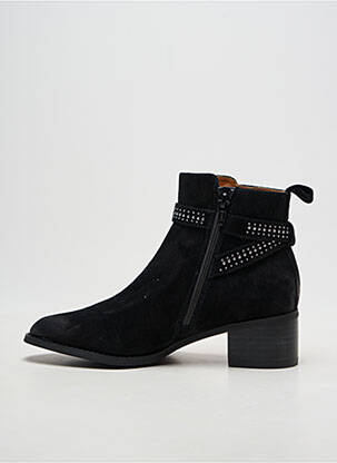 Botine/ghete țesătură satinată toc de 4 la 6 cm negru MAM'ZELLE femeie