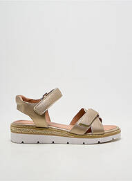 Sandale/pantofi decupați țesătură satinată toc de 4 la 6 cm auriu EMILIE KARSTON femme