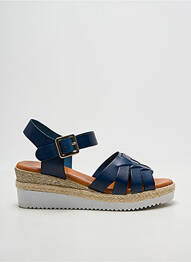 Sandale/pantofi decupați țesătură satinată toc de 4 la 6 cm albastru EMILIE KARSTON femme