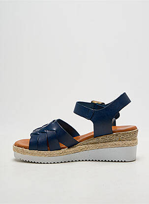 Sandale/pantofi decupați țesătură satinată toc de 4 la 6 cm albastru EMILIE KARSTON femme