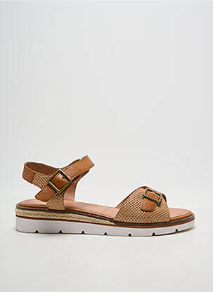 Sandale/pantofi decupați țesătură satinată toc de 4 la 6 cm maro EMILIE KARSTON femme
