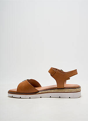 Sandale/pantofi decupați țesătură satinată toc de 4 la 6 cm maro EMILIE KARSTON femme