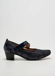 Pantofi cu toc țesătură satinată toc de 4 la 6 cm albastru SWEET femme