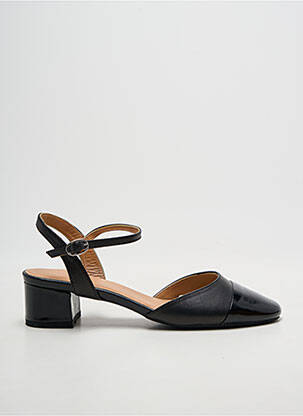 Sandale/pantofi decupați țesătură satinată toc de 4 la 6 cm negru EMILIE KARSTON femeie