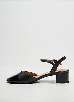 Sandale/pantofi decupați țesătură satinată toc de 4 la 6 cm negru EMILIE KARSTON femeie