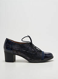 Derby-uri material neted toc de 4 la 6 cm albastru SWEET femme