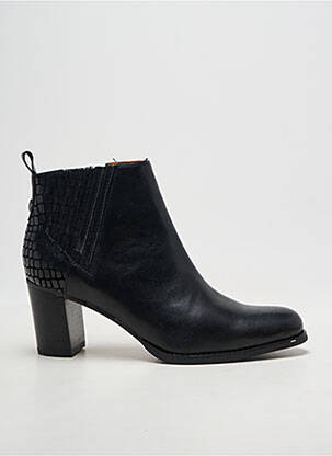 Botine/ghete țesătură satinată toc de 4 la 6 cm negru MAM'ZELLE femeie