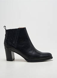 Botine/ghete țesătură satinată toc de 4 la 6 cm negru MAM'ZELLE femme