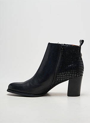 Botine/ghete țesătură satinată toc de 4 la 6 cm negru MAM'ZELLE femeie