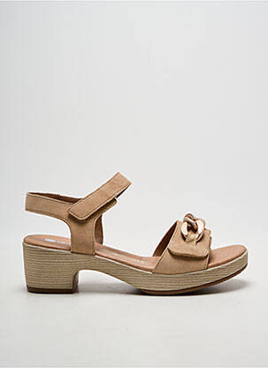 Sandale/pantofi decupați vârf deschis toc de 4 la 6 cm bej REMONTE femme