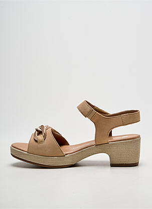 Sandale/pantofi decupați vârf deschis toc de 4 la 6 cm bej REMONTE femme