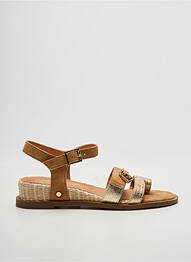 Sandale/pantofi decupați țesătură satinată toc de 4 la 6 cm auriu MAM'ZELLE femme