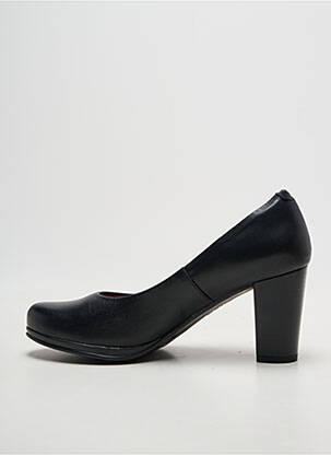 Pantofi cu toc țesătură satinată toc de 7 la 9 cm negru KARSTON femeie