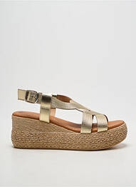 Sandale/pantofi decupați țesătură satinată toc de 7 la 9 cm auriu EVA FRUTOS femme