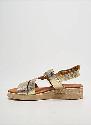 Sandale/pantofi decupați țesătură satinată toc de 4 la 6 cm auriu EVA FRUTOS femme