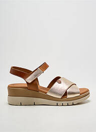 Sandale/pantofi decupați țesătură satinată toc de 4 la 6 cm auriu EVA FRUTOS femme
