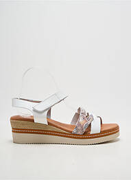 Sandale/pantofi decupați toc platformă toc de 4 la 6 cm alb EVA FRUTOS femme