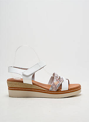 Sandale/pantofi decupați toc platformă toc de 4 la 6 cm alb EVA FRUTOS femme