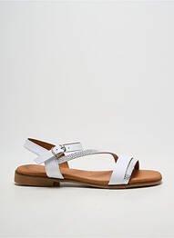 Sandale/pantofi decupați chiquet toc plat până la 3 cm argintiu EVA FRUTOS femme