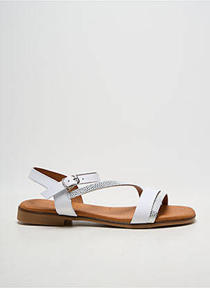 Sandale/pantofi decupați chiquet toc plat până la 3 cm argintiu EVA FRUTOS femme