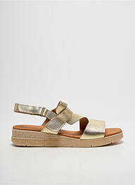 Sandale/pantofi decupați țesătură satinată toc de 4 la 6 cm auriu EVA FRUTOS femme