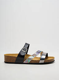 Mulete/saboți țesătură satinată toc de 4 la 6 cm negru LA MAISON DE L'ESPADRILLE femme