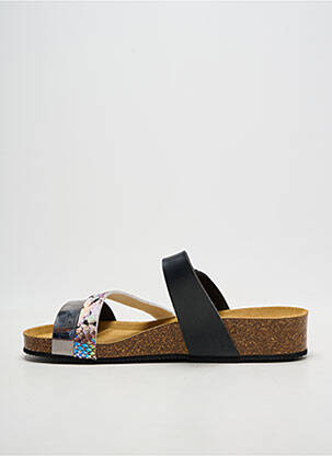 Mulete/saboți țesătură satinată toc de 4 la 6 cm negru LA MAISON DE L'ESPADRILLE femme